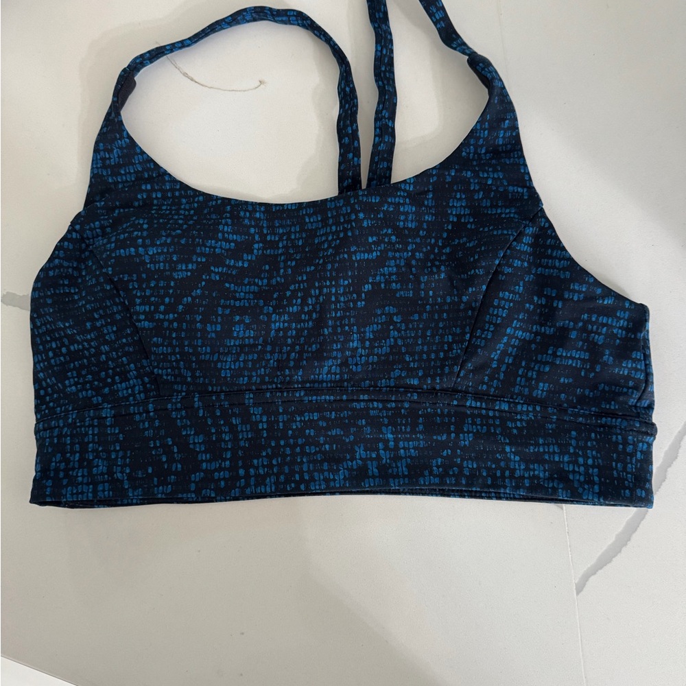 Blue Patterned Women's Sports Bra Size 8